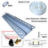 6114A Recessed Drywall LED Profile – Indoor Indirect Light with Black / White Diffuser or Silicone Cover (1m / 2m)