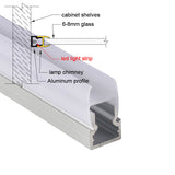 10x20mm Clip-On LED Aluminum Profile for 6mm 8mm Glass Edge 1M 2M Linear Glass Light Housing