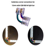 Solderless connector L shape corner connector for COB RGB led strip light