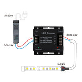 RF Touch Remote LED Strip Dimmer Controller – Single Color Brightness Adjuster, 1-20 Pack Available