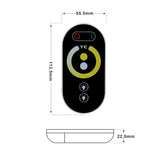 RF 6-Key Touch Remote Dual Color LED Strip Controller – CCT Brightness & Color Temperature Dimmer 12-24V