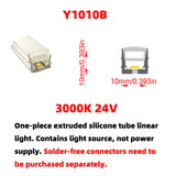 10x10mm LED Neon Flex Strip (24V/10W/m, includes solder-free connectors; suitable for cabinet and curved lighting applications)