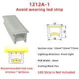 12x12mm Silicone cover profile for DIY led neon light no led strip inside