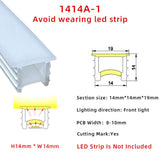 14x14mm Neon Light Silicone Tube Protection for COB/SMD Strips Curved-Friendly