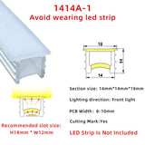 14x14mm Neon Light Silicone Tube Protection for COB/SMD Strips Curved-Friendly