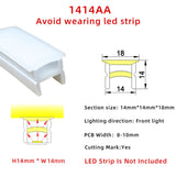 14x14mm Neon Light Silicone Tube Protection for COB/SMD Strips Curved-Friendly