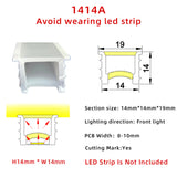 14x14mm Neon Light Silicone Tube Protection for COB/SMD Strips Curved-Friendly