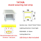 14x14mm Neon Light Silicone Tube Protection for COB/SMD Strips Curved-Friendly