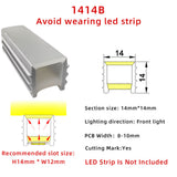 14x14mm Neon Light Silicone Tube Protection for COB/SMD Strips Curved-Friendly
