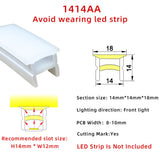 14x14mm Neon Light Silicone Tube Protection for COB/SMD Strips Curved-Friendly