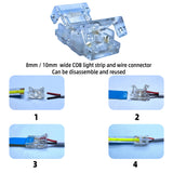 Solderless connector L shape corner connector for COB RGB led strip light