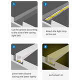 14x14mm Neon Light Silicone Tube Protection for COB/SMD Strips Curved-Friendly