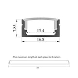 17x8mm 1m 2m Wall mounted flat aluminum profile for DIY led handle lighting and kitchen lighting