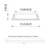 17X4mm Bendable aluminium led strip light channel profile for kitchen cabinet