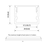 20x15mm 1m/3.3ft 2m/6.6ft LED Aluminum Extrusion Linear Lighting Case for Showcase Wardrobe & Stair Lighting